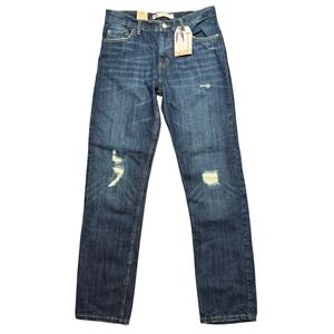 Levi's 502 Regular Taper Fit Jeans‎ Men's 30x32 Distressed Dark Wash Denim